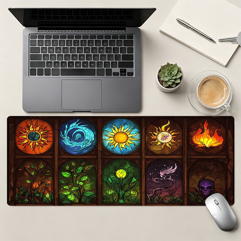 1pc 2D FLAT Fantasy Magic Array Printed Mouse Pad - Polyester Surface Gaming a
