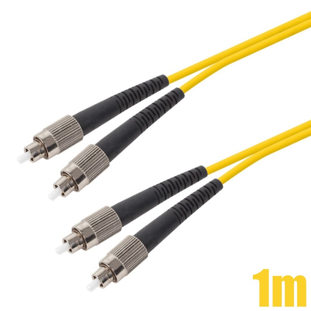 1M FC to FC UL Single Mode Duplex 9/125 Fiber Optic Optical Cable OFNR Yellow