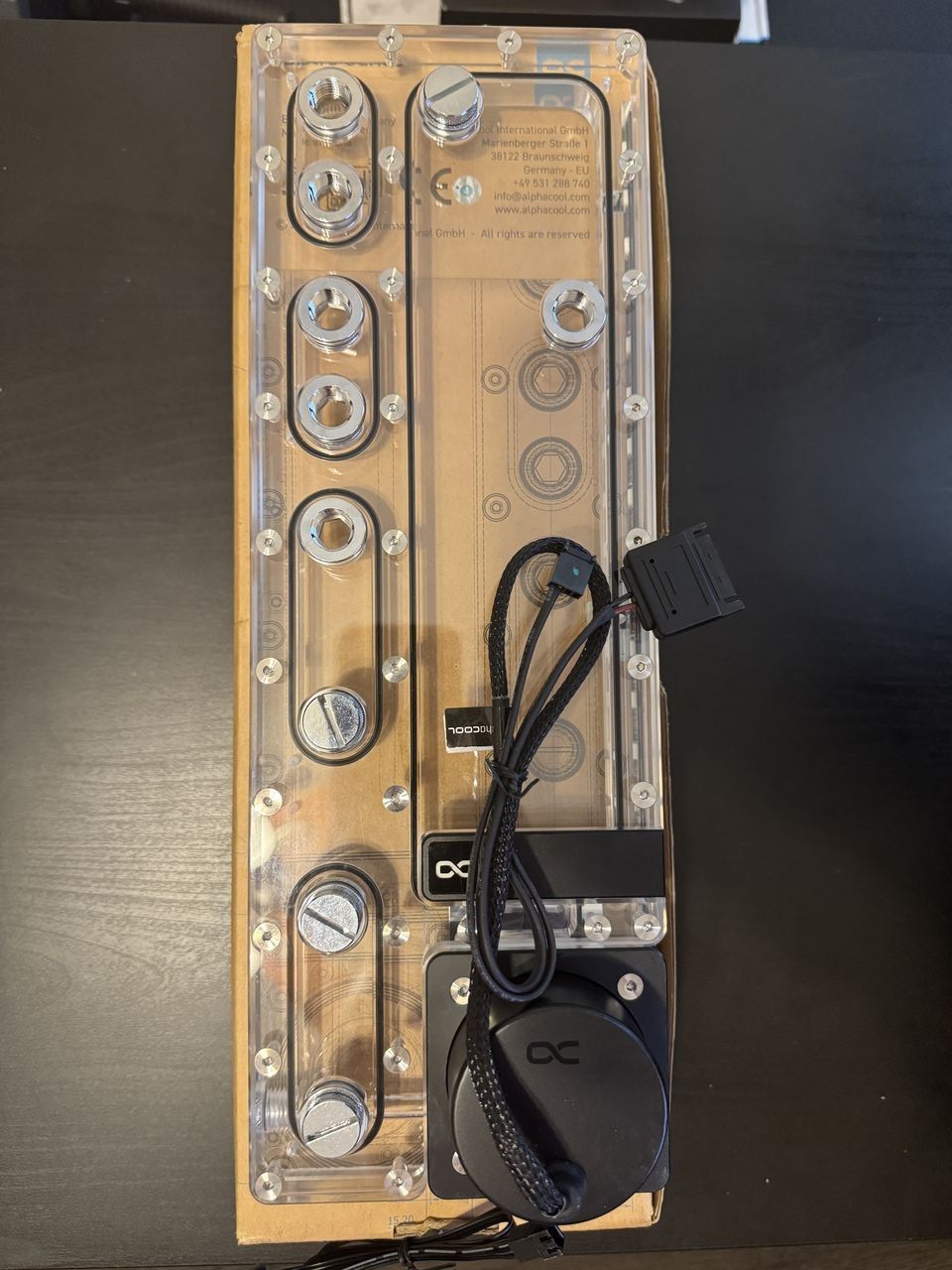 Alphacool 13875 Core Distro Plate 360 Left D5/DDC V.2 VPP Apex Pump aRGB 360mm