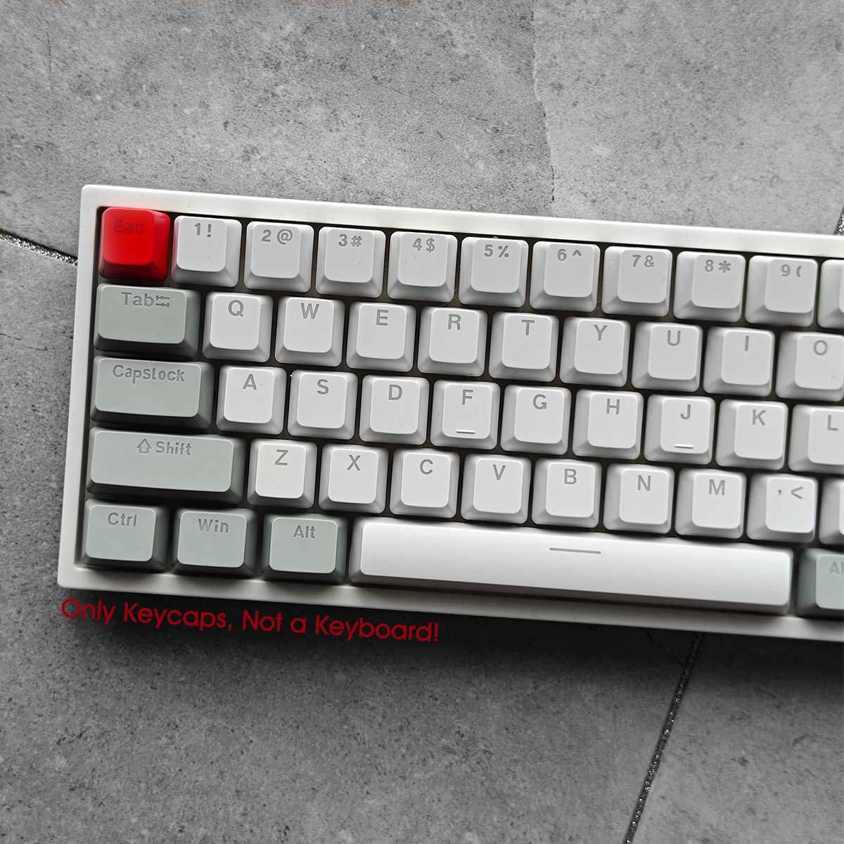 Retro White Gray Keycaps Set Dolch Double-shot PBT for MX Mechanical Keyboards