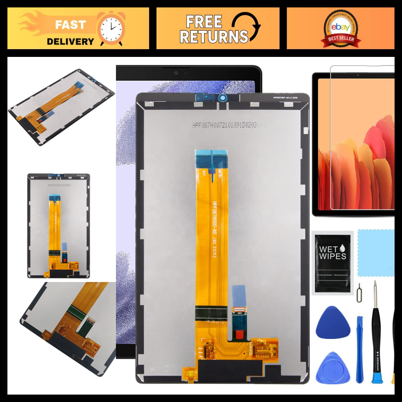 Samsung Galaxy Tablet A7 Lite Screen Replacement Kit - DIY Repair Parts & Tools