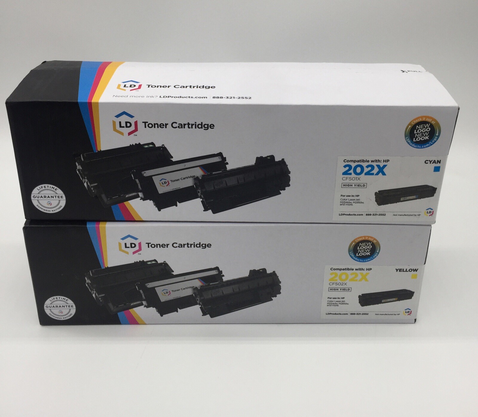 Set Of Two LD Toner Cartridges Compatible With HP ( Yellow & Cyan)