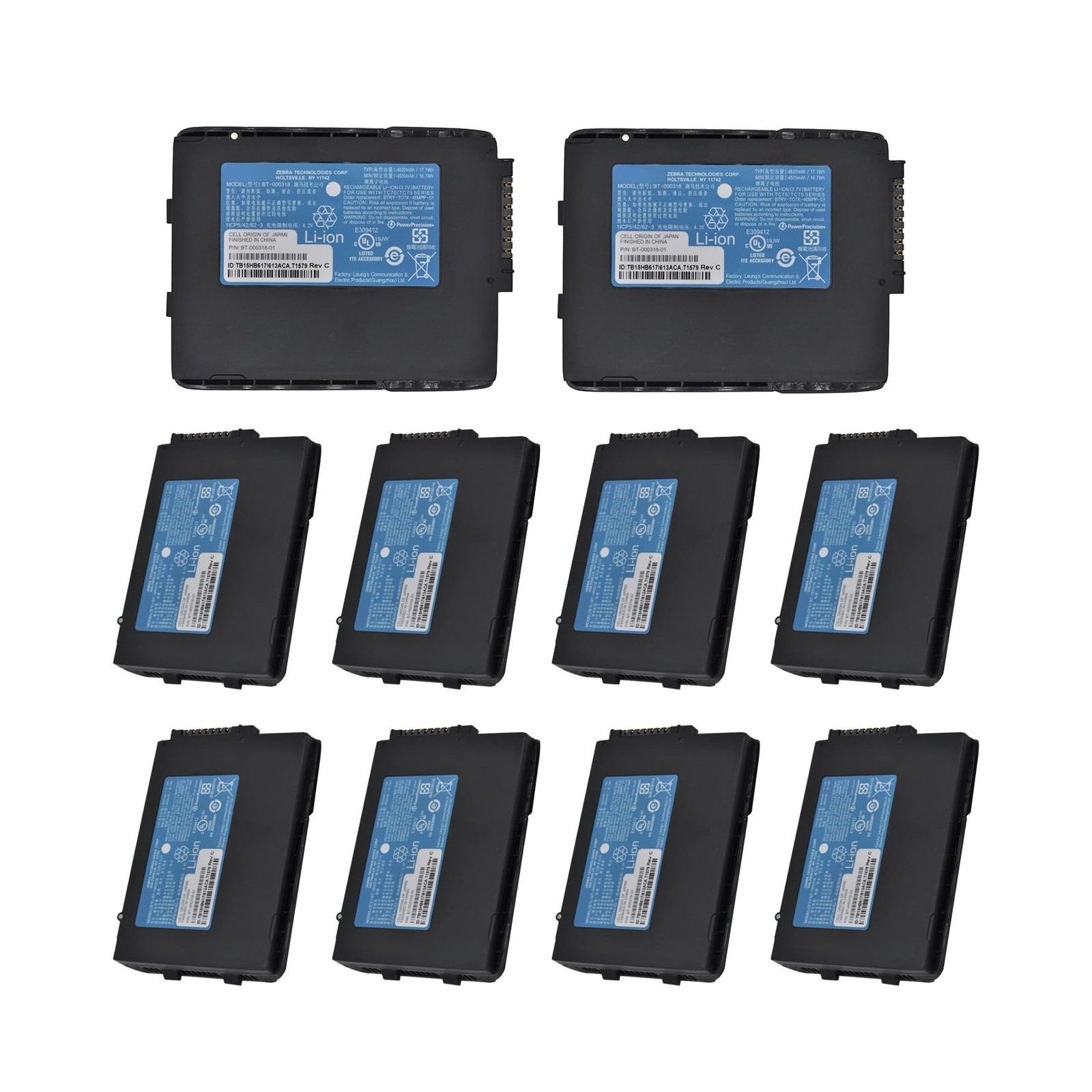10-Pack Battery Replacement for Zebra Motorola Symbol TC55 TC70 TC75 TC72 TC7...