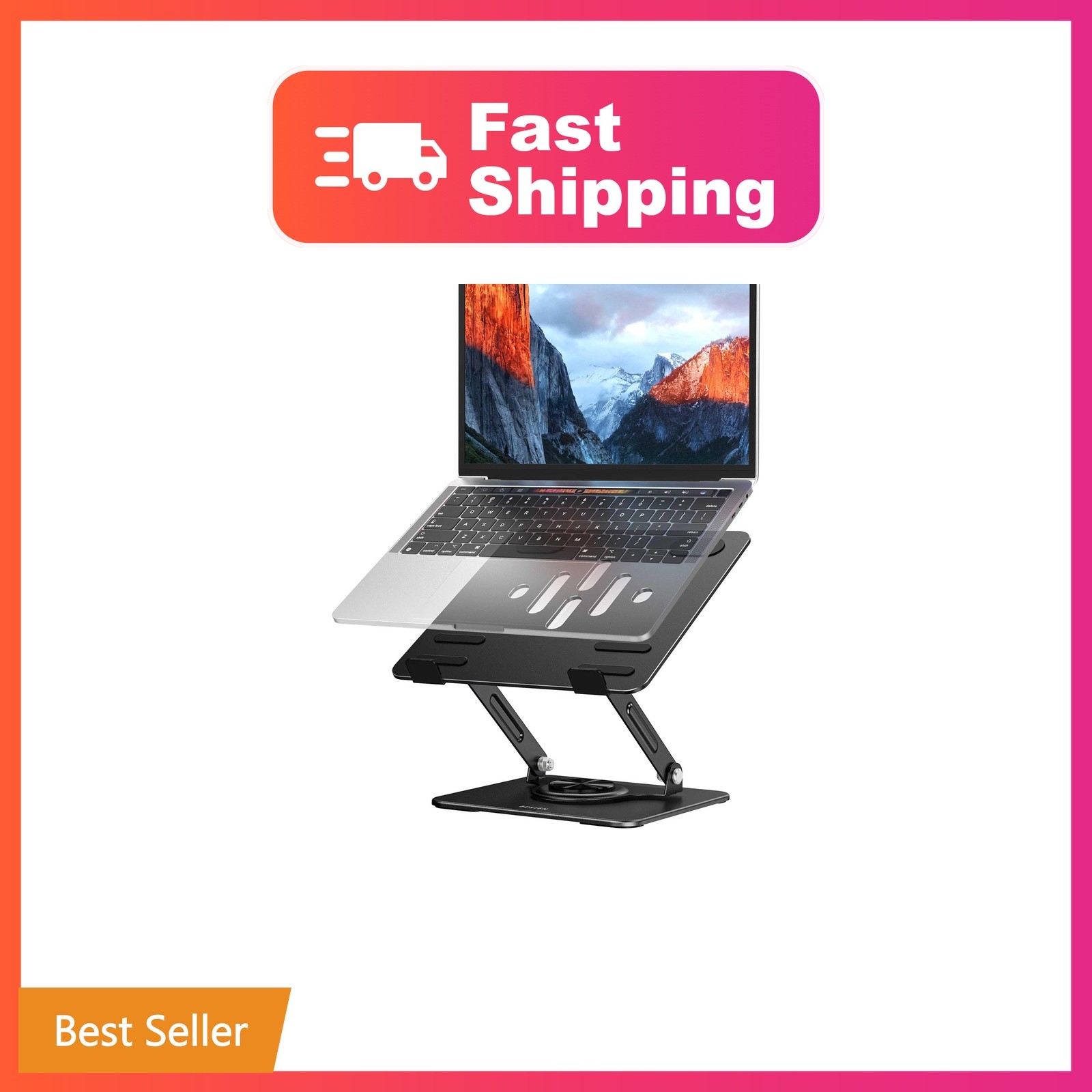 BESIGN Laptop Stand with 360° Rotating Base, Ergonomic Adjustable Notebook Ri...