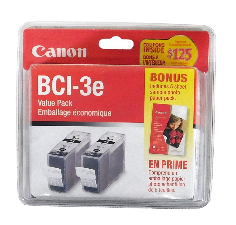Canon BCI-3e/4479A274 Black Value 2 Pack Ink Cartridge - New in Box