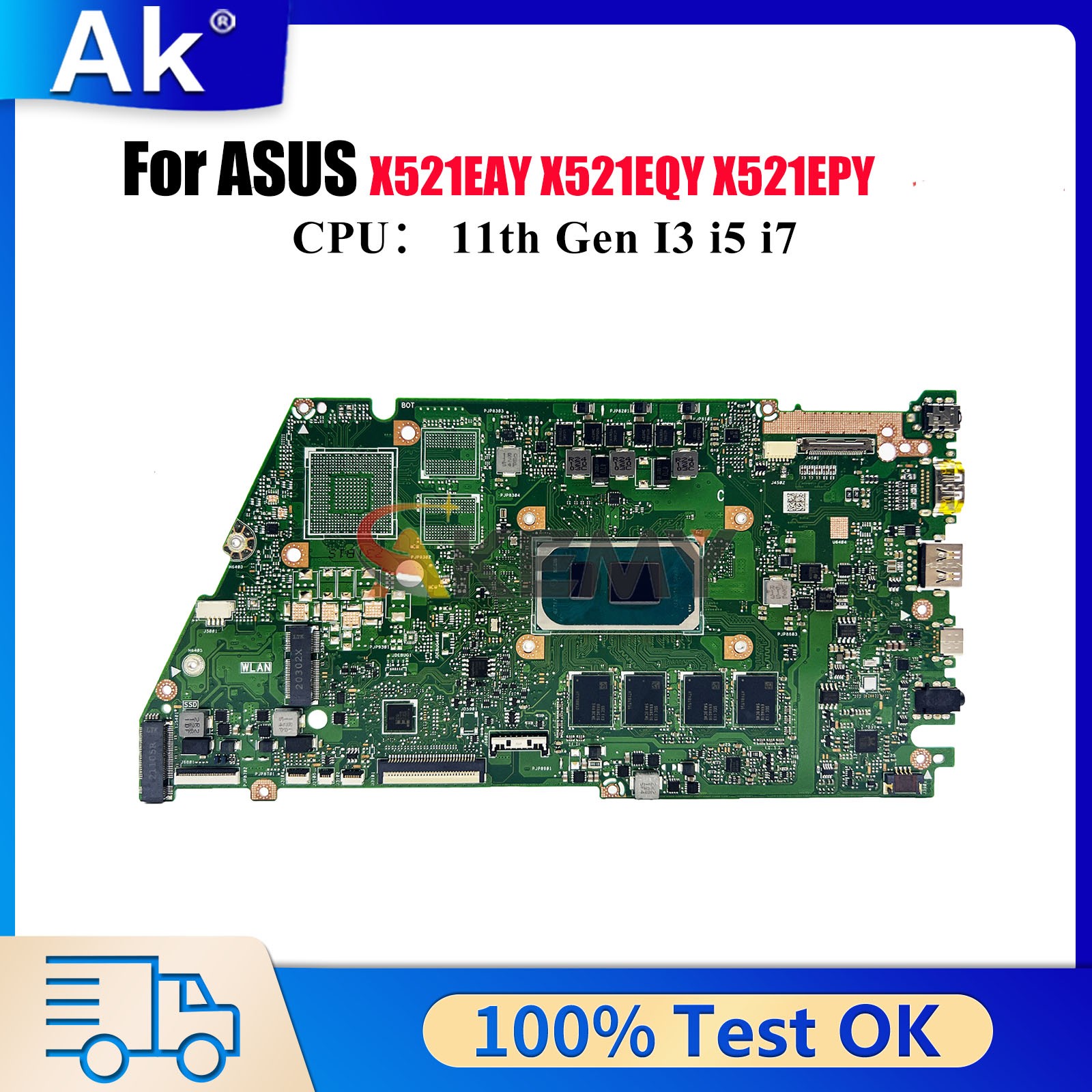 X521EA Motherboard For ASUS X521EPY X521EQY R521E X521EAY I521E Mainboard W/CPU