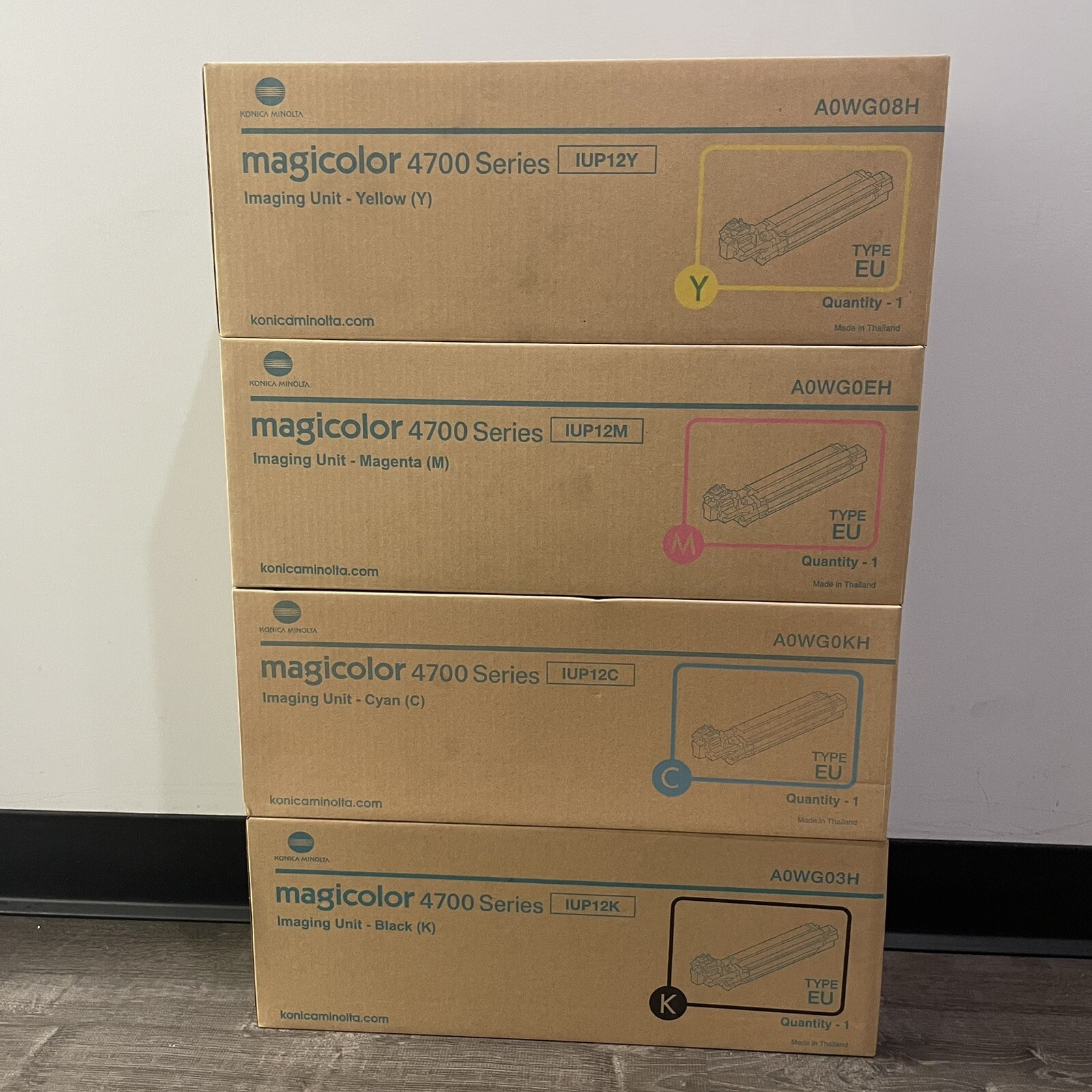 Konica Minolta IUP12 KYCM Complete Set Imaging Unit for Magicolor 4750DN 4750EN