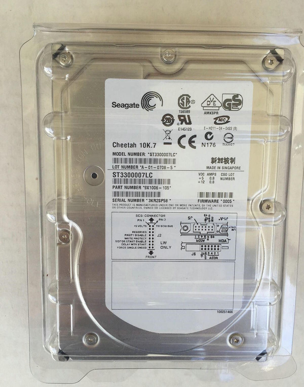 SEAGATE ST3300007LC 300GB 10K U320 SCSI HARD DRIVE HDD