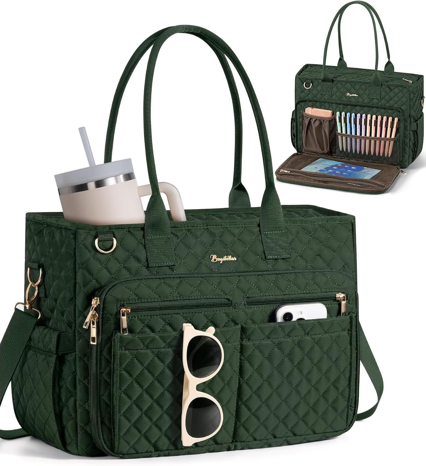 15.6" Laptop Work Tote Computer Bag for Women, Teacher Tote Bag