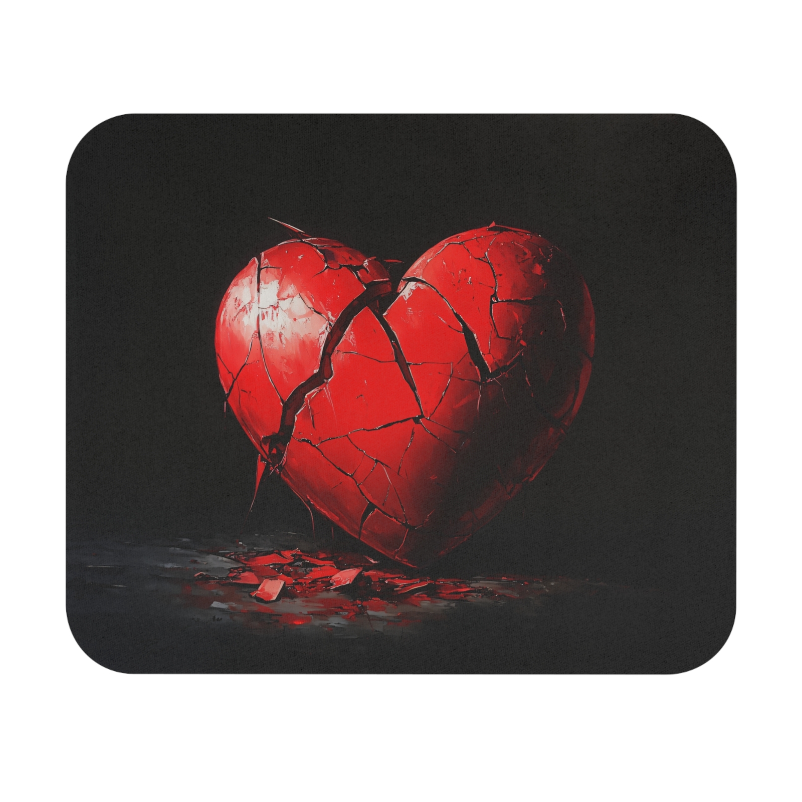 AvalgArt Mouse Pad – Cracked Red Heart Design, Smooth Surface, Anti-Slip Base