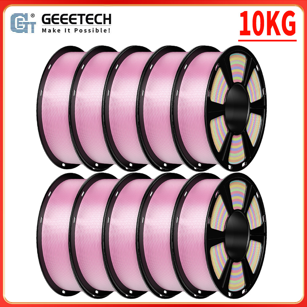 10KG Geeetech 3D Printer Filament Silk PLA Rainbow 1.75mm 1KG/roll Consumables
