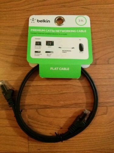 Belkin Premium CAT 5e Network cable, 3ft Flat Cable, crossover RJ45 F2CP010-03