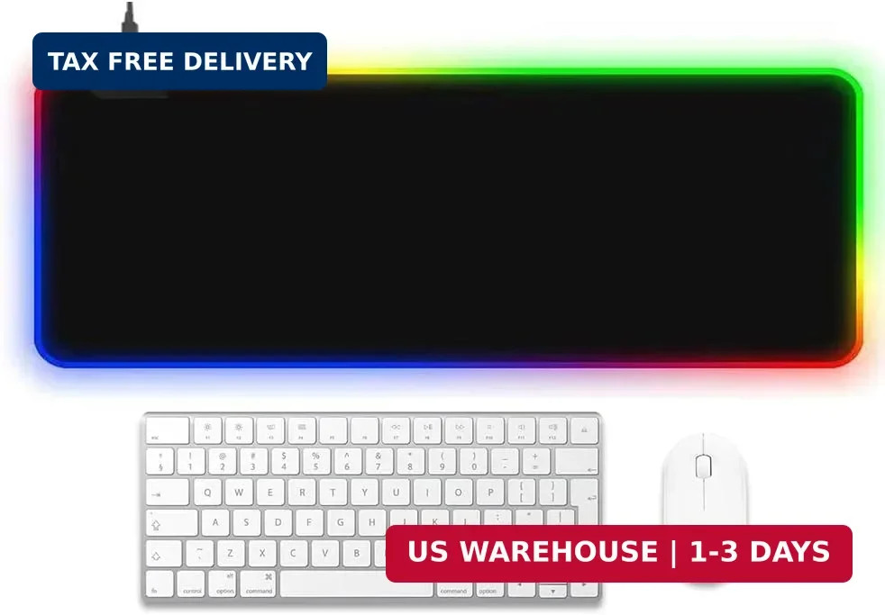 Large RGB Gaming Mouse Pad,Full Desk XL Extended Gaming Mousepad,14 Modes Glow,