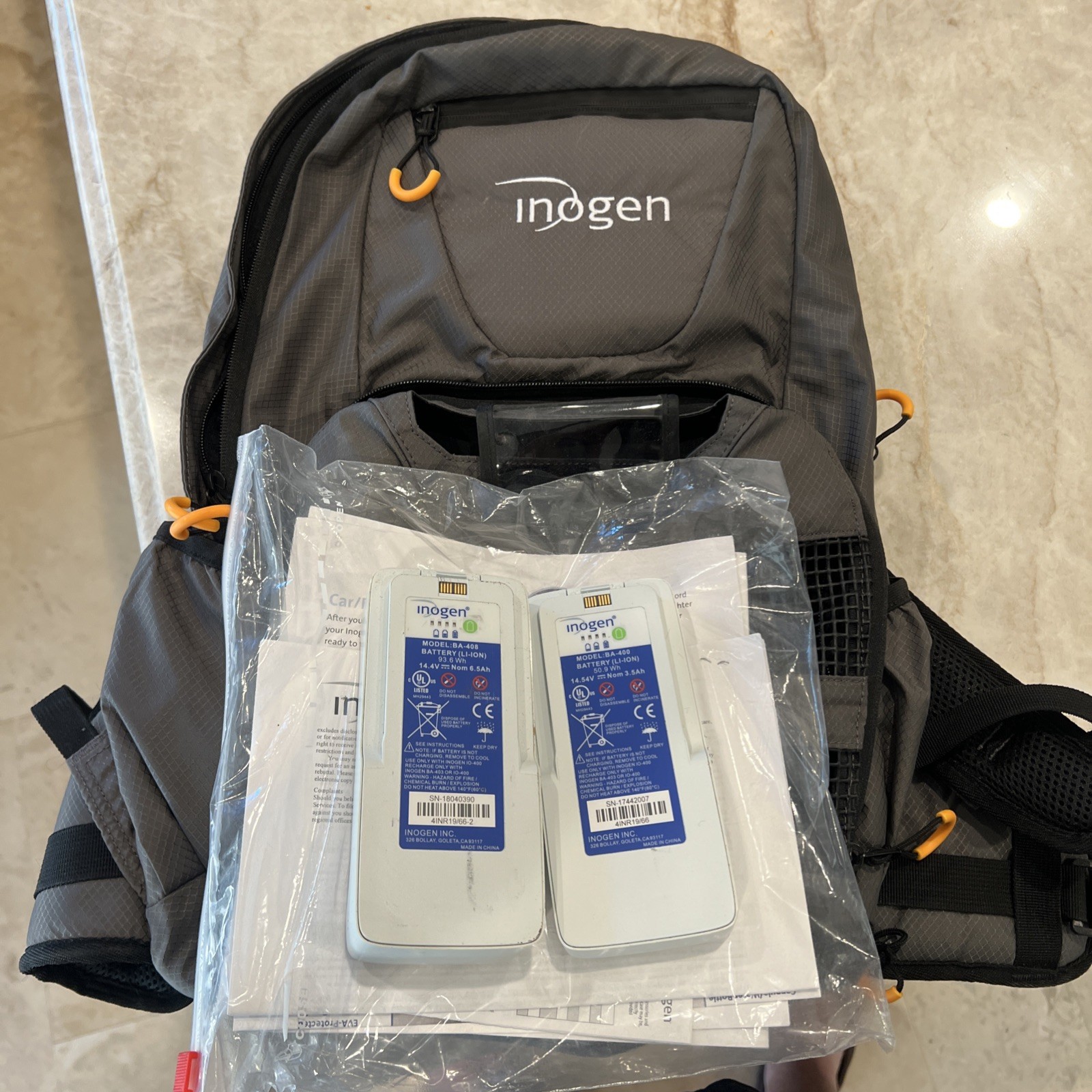 Genuine Inogen One G4 Backpack Carrier And Two Batteries Only No Charger