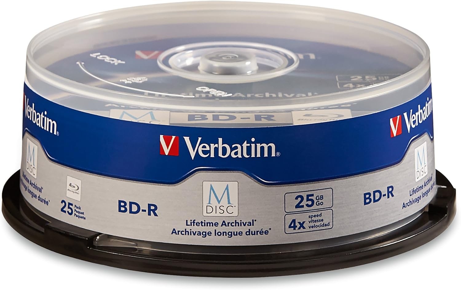 Verbatim M DISC BD-R 25GB 4X with Branded Surface Blank 25 GB - 4X, Blue 