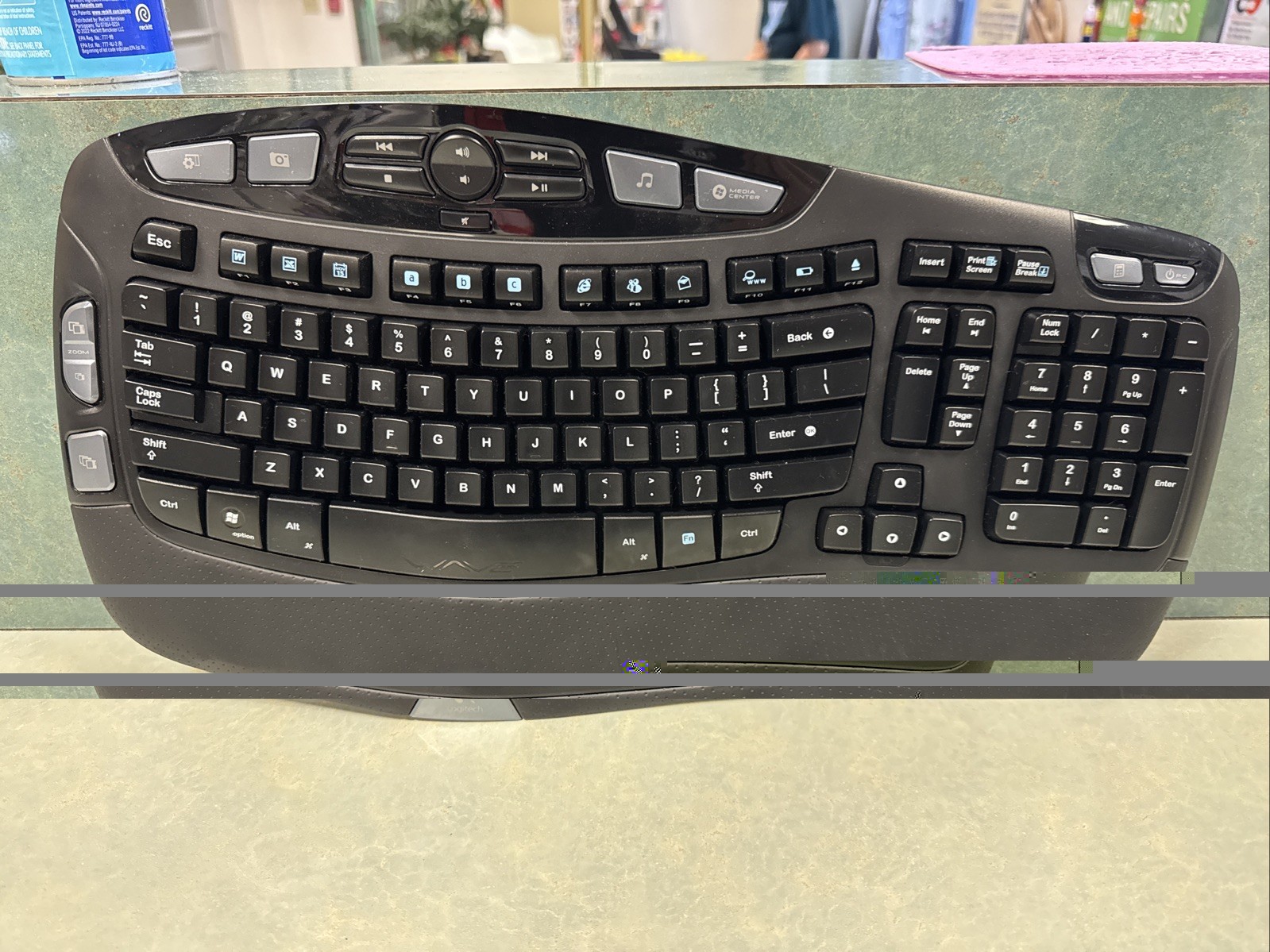 Logitech K350 Wave Wireless Ergonomic Keyboard Black No USB Dongle (Y-RCP140)