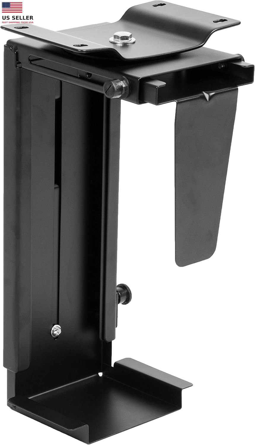 Under Desk Computer Mount with 360 Degree Swivel - CPU Holder for PC Desktop To