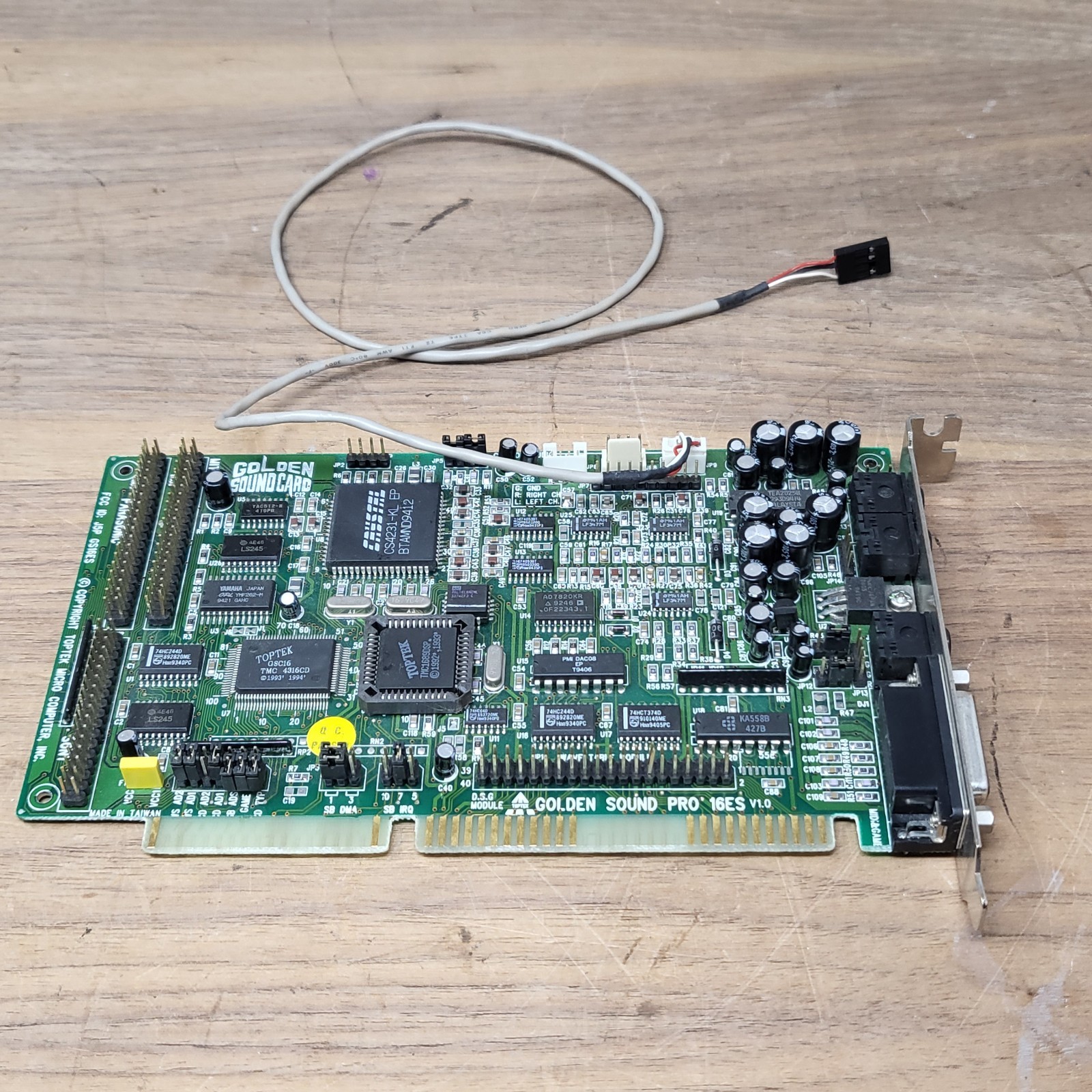 Toptek Golden Sound Pro 16ES ISA Sound Card CS4231 Yamaha OPL3 YMF262 Vintage
