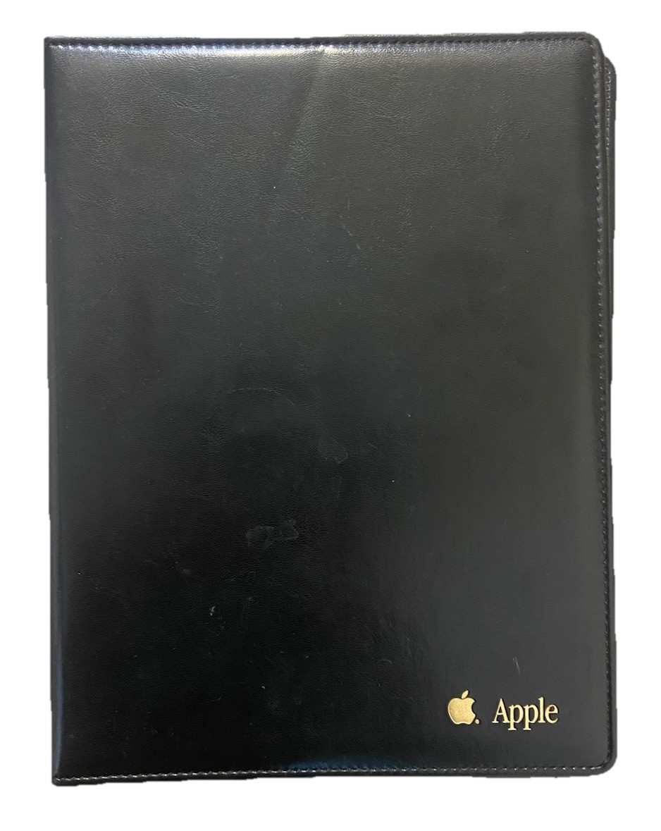 Vintage Apple Computer Leather Folio Padfolio Notebook Folder
