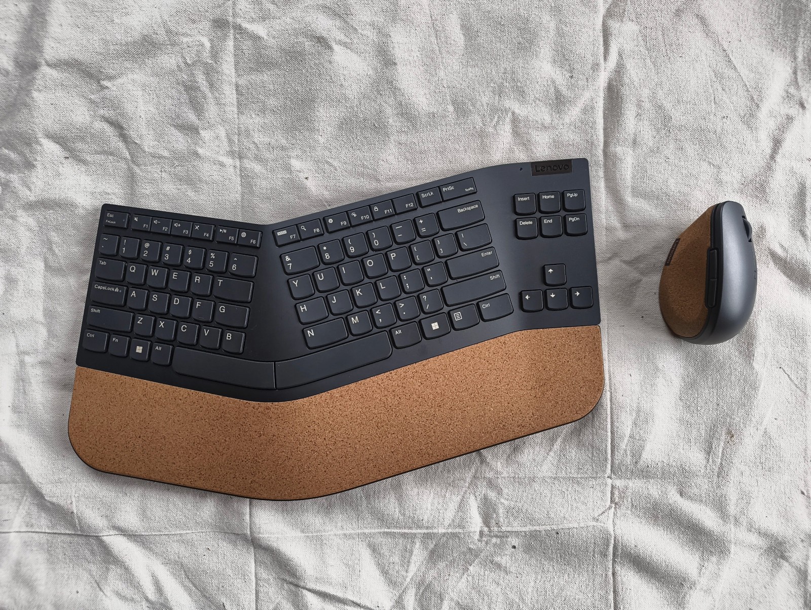 Lenovo Go Wireless Split Keyboard and Vertical Mouse Storm Grey Used Excellent
