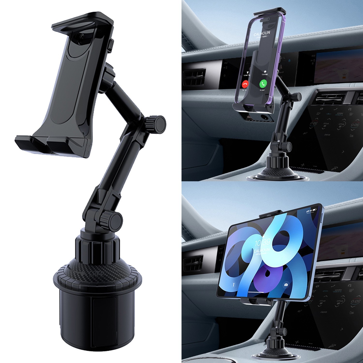 Universal Car Mount Car Cup Holder Phone Stand For 4.7-11" iPhone iPad Tablet