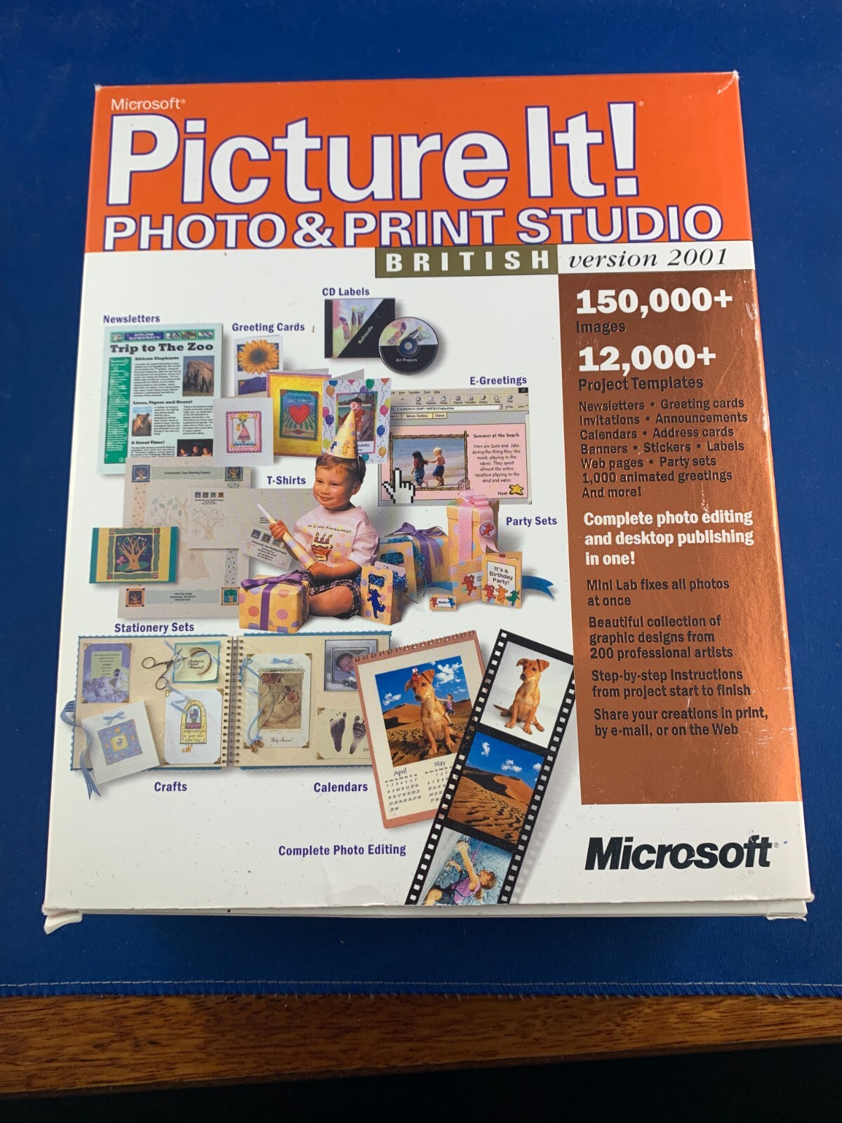 Microsoft Picture It Photo Studio British Version 2001 Photo Editing Software