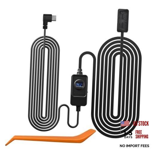 Dash Cam OBD Hardwire Kit Power Cable Type USB C Port,10FT 12V-24V to 5V,for
