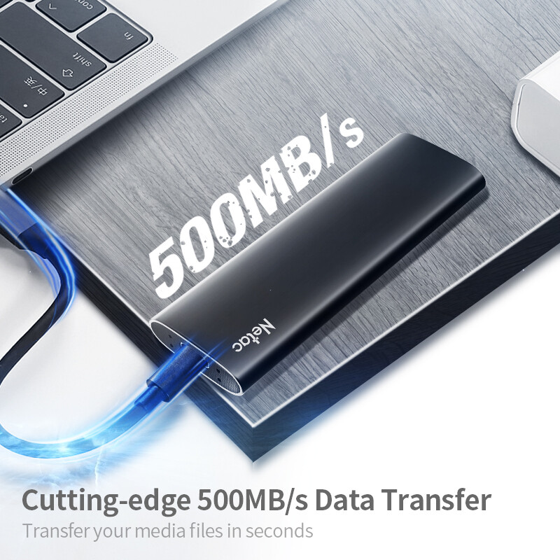 Netac 1TB Portable SSD USB 3.2 Gen2 10Gbps Type-C External Solid State Drive