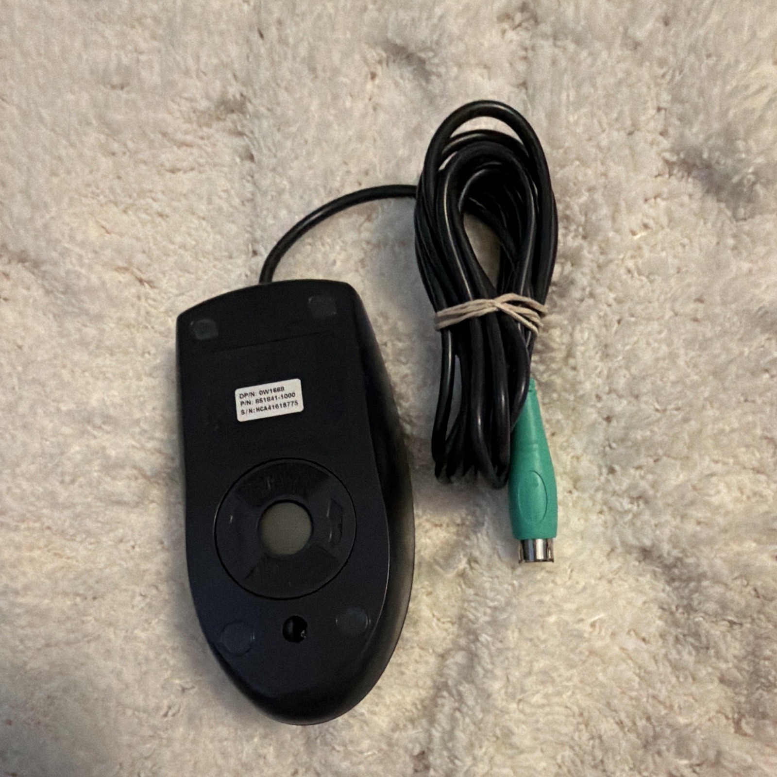 Dell PS/2 Wired Optical Mouse Scroll Wheel 3-Button 1000 DPI Black 0W1668