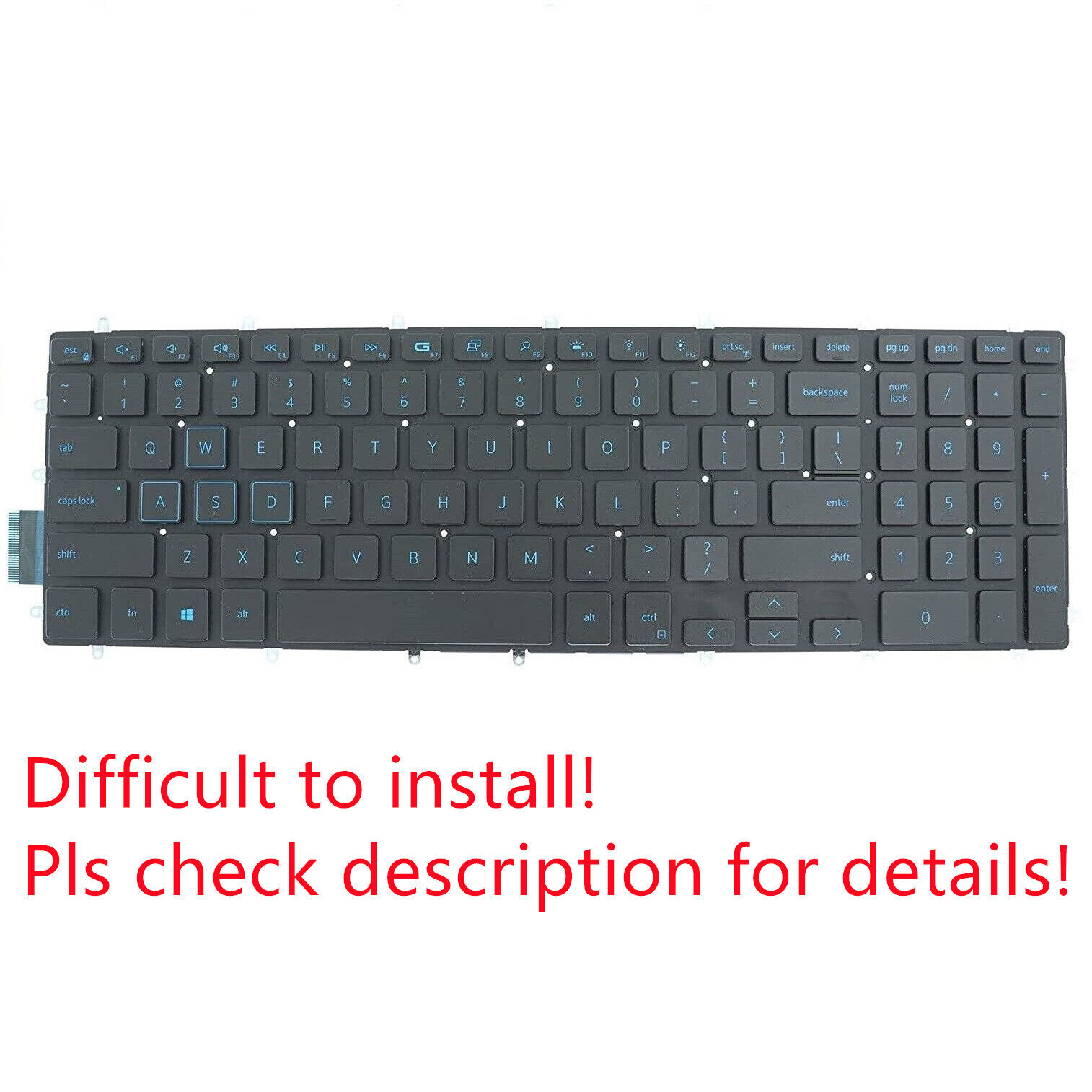 Original US Blue Backlit Keyboard for Dell G3 17 3779