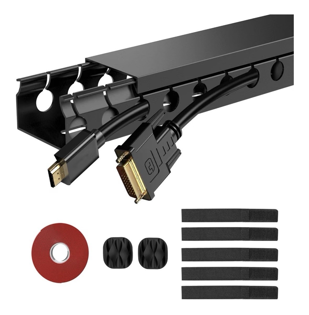 Cable Raceway 77in Wire Covers Under Desk Cable Management 5-Pack