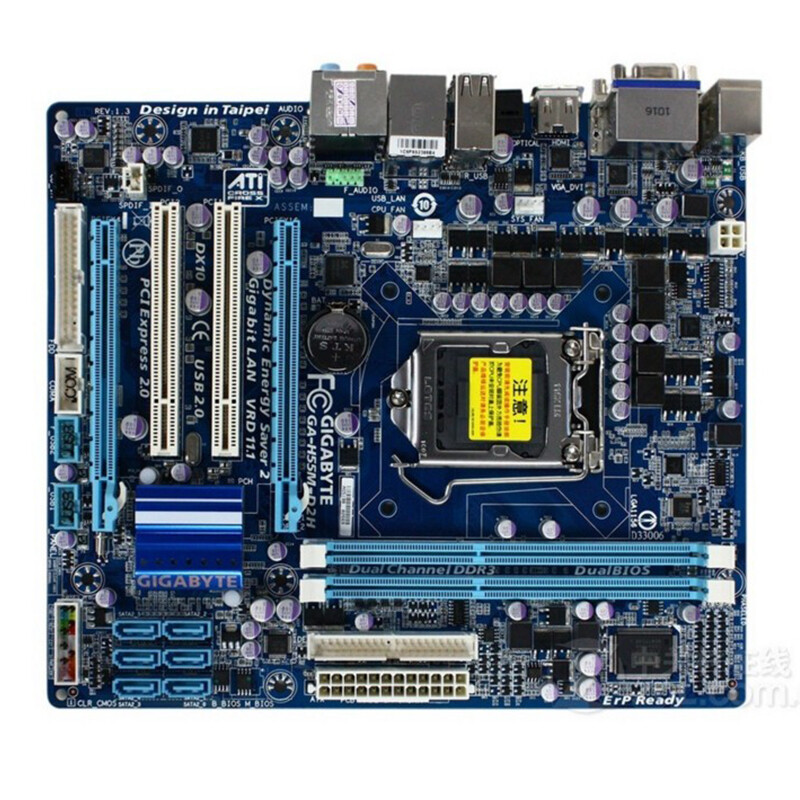 For Gigabyte GA-H55M-D2H LGA1156 DDR3 6×SATA II VGA+DVI+ M-ATX Motherboard