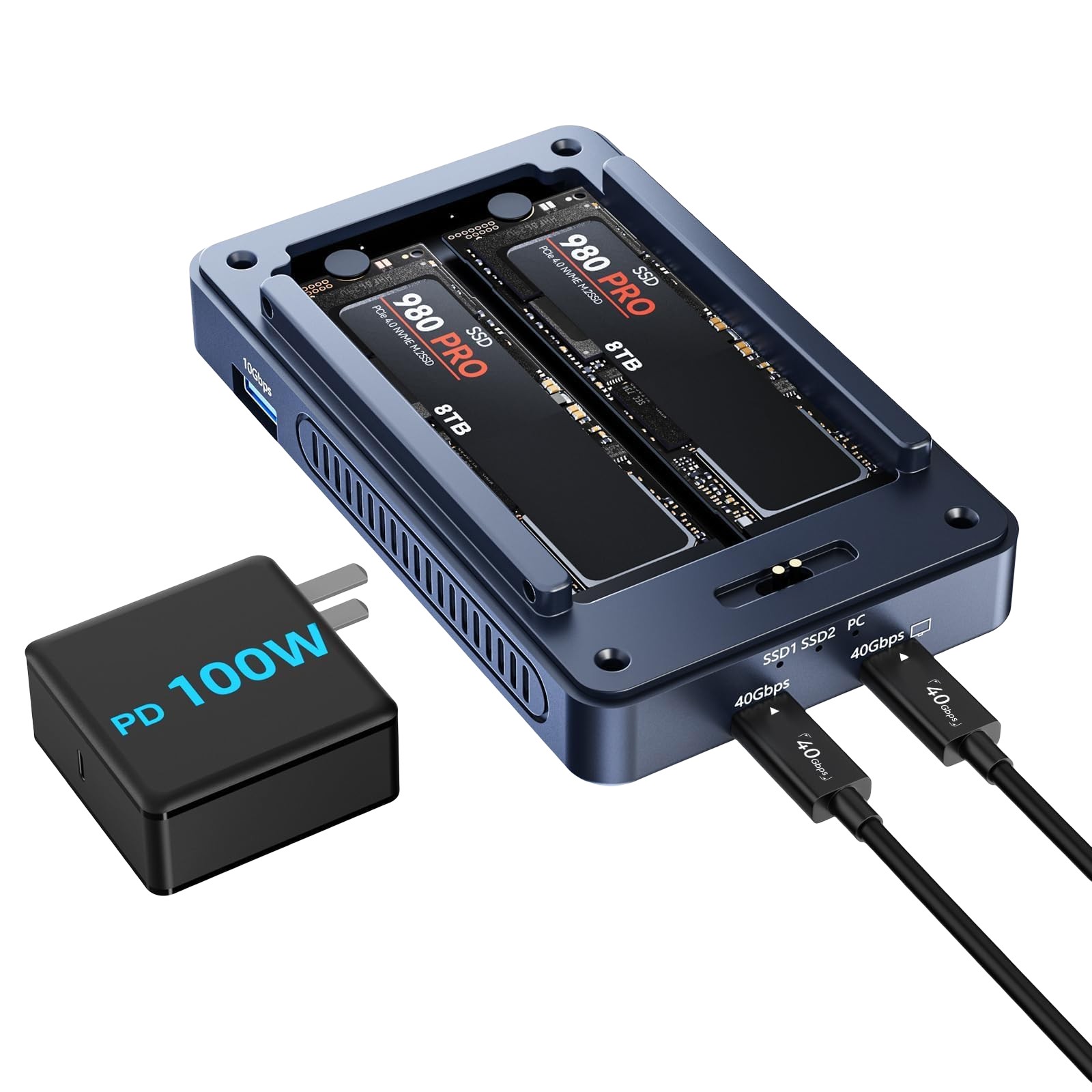 ACASIS TBU405 Pro Max 40Gbps Dual M.2 NVMe SSD Enclosure Dock Thunderbolt 4 USB4