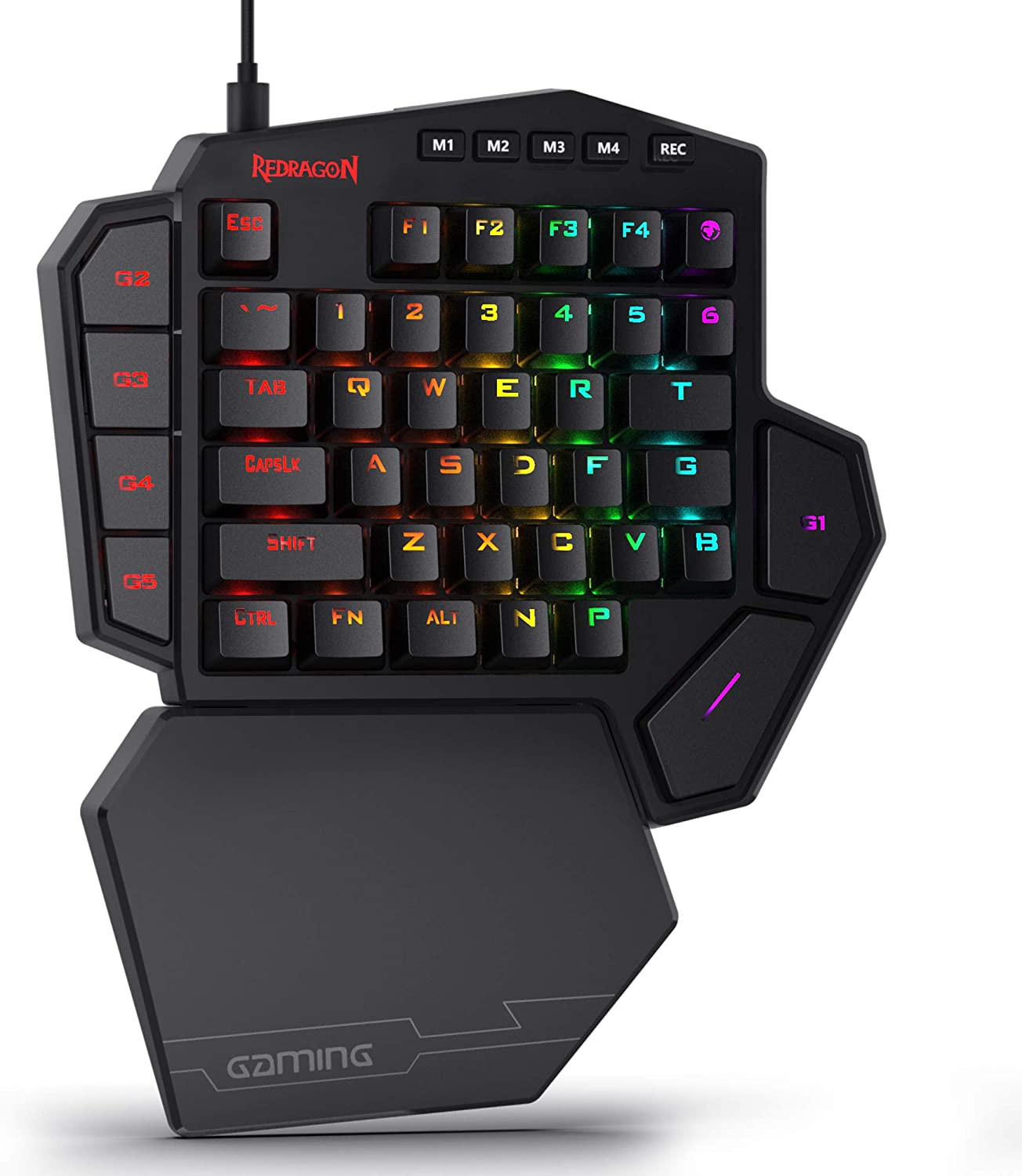 Redragon K585 DITI Wired One-Handed RGB Mechanical Gaming Keyboard, 42 Keys Type