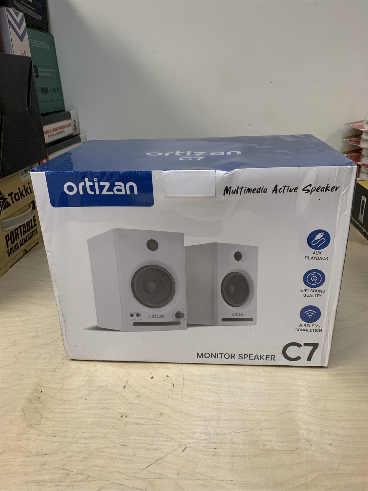 2 Pcs Bluetooth 5.3 Powered Sound Speaker Amp Desktop Home  Black Ortizan New
