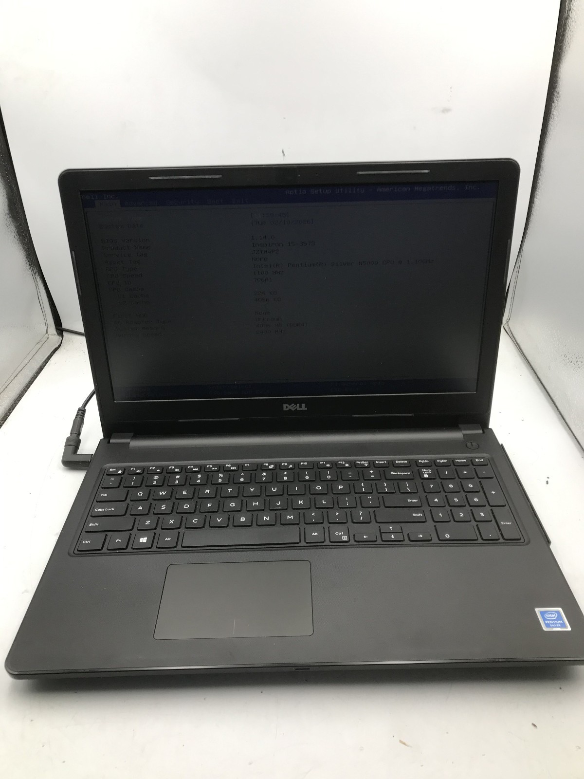 DELL INSPIRON 15 3573 - BOOTS TO BIOS - INTEL PENTIUM SILVER N5000 - 4GB RAM -BB