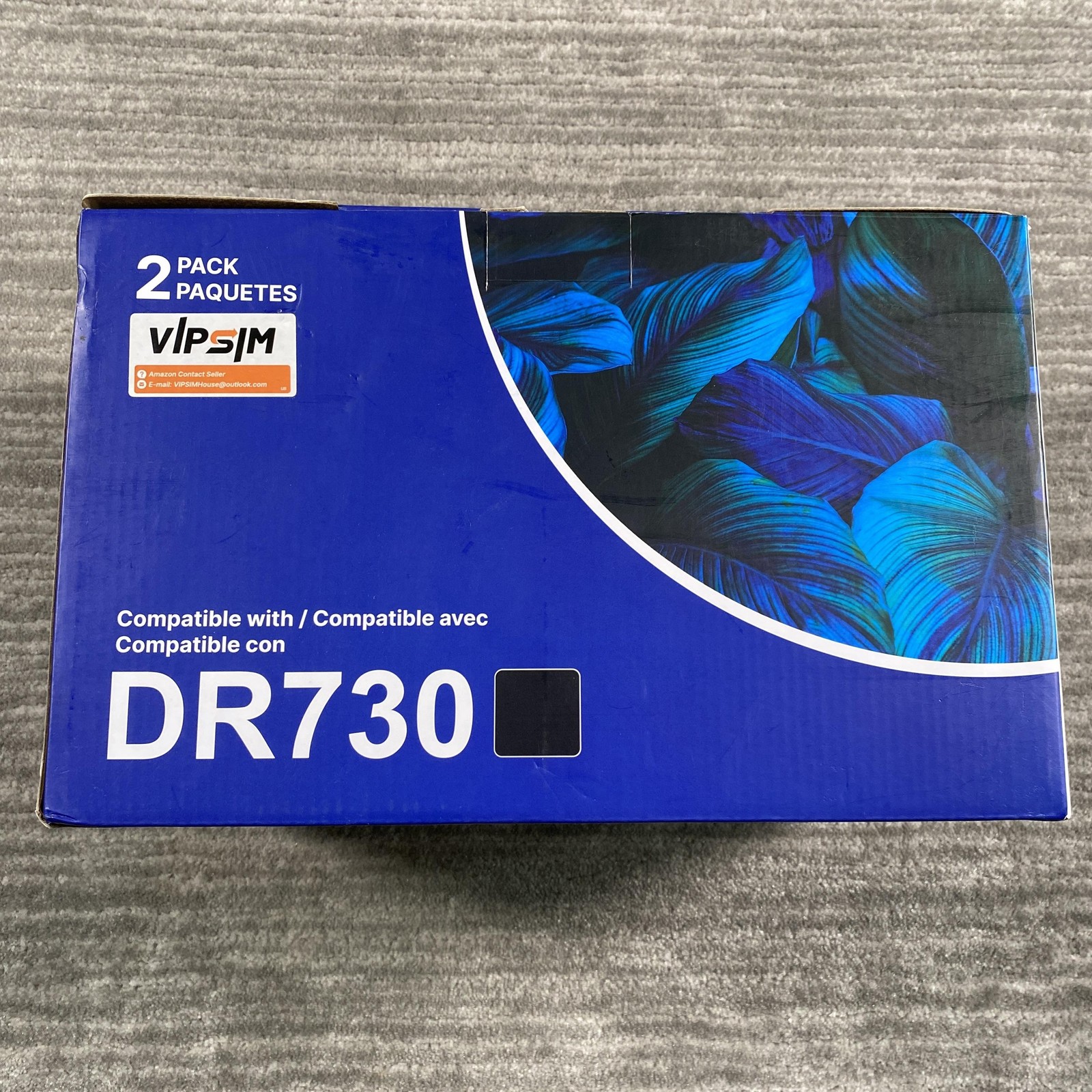VIPSIM DR730 Drum Unit 2 Pack Black Compatible For Brother Laser Printers