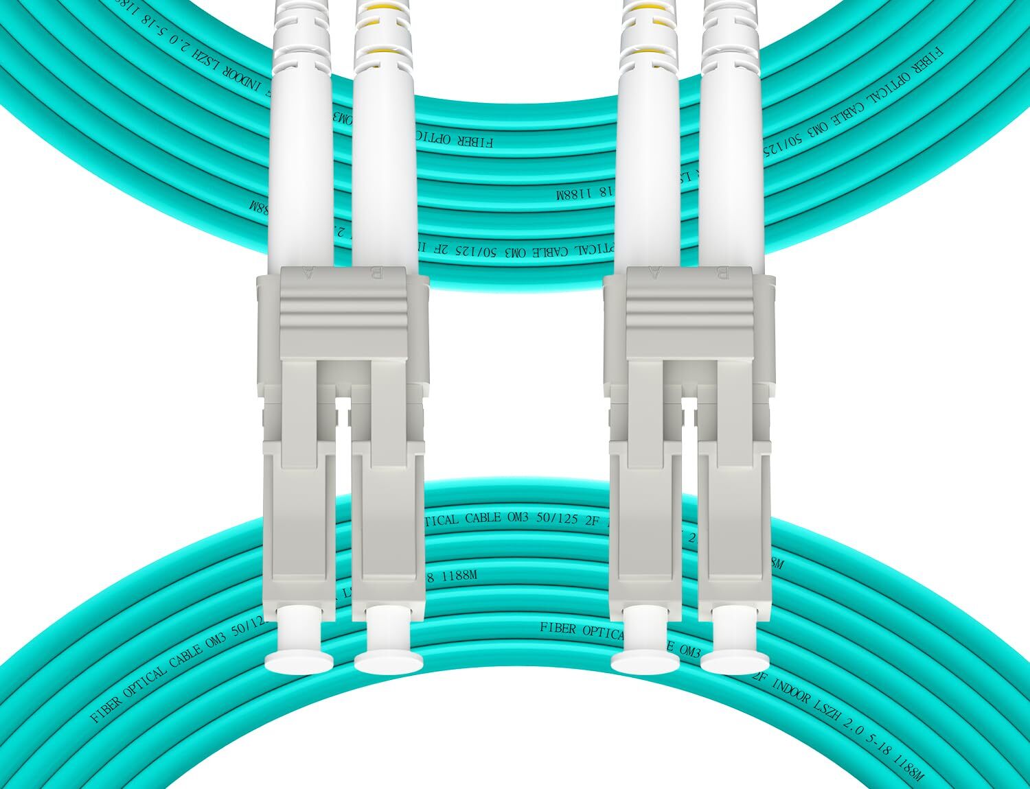 75m(246ft) OM3 LC to LC Fiber Patch Cable, 10GB Multimode Duplex Fiber Cable ...