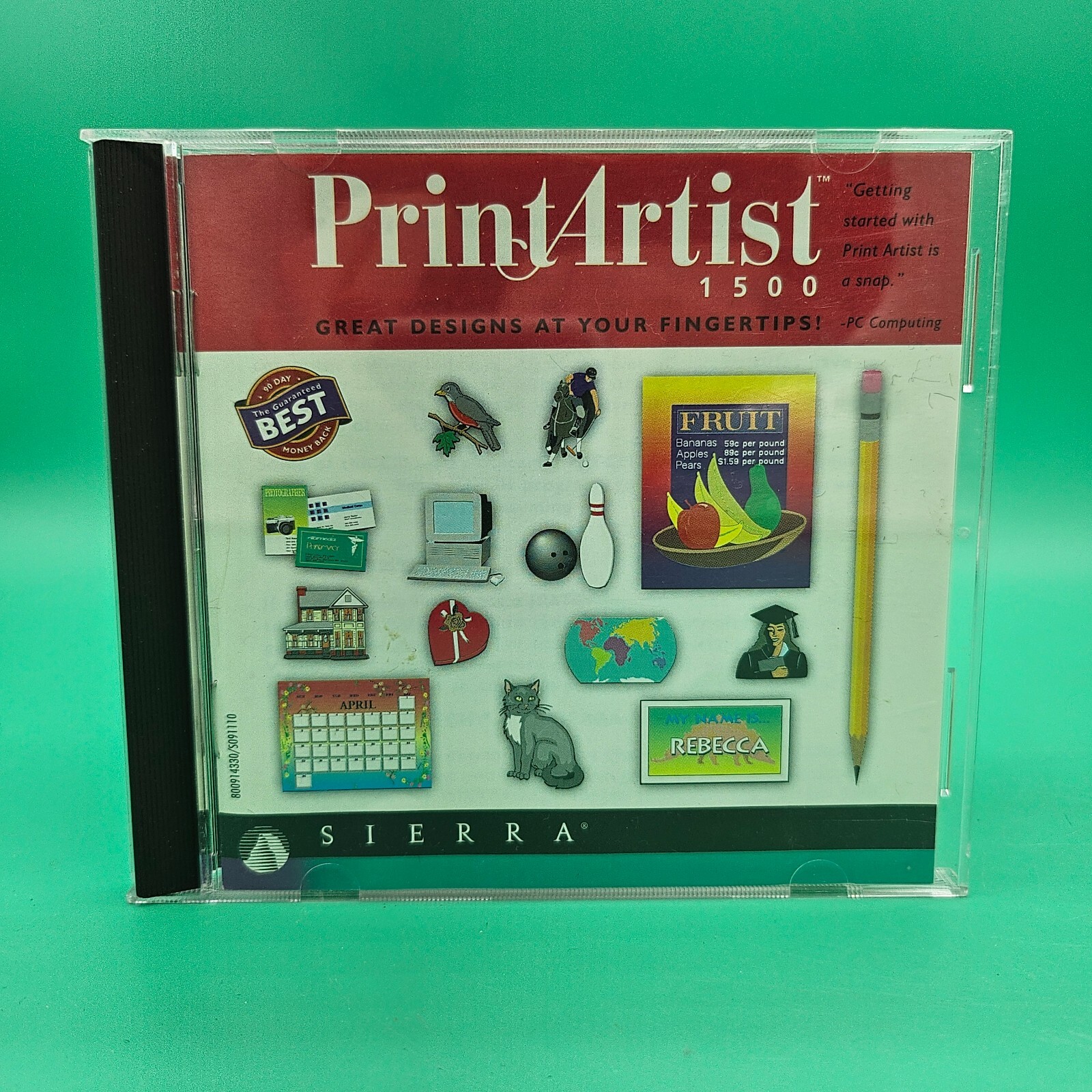 Print Artist 1500 PC CD-ROM Sierra Home Vintage 1996 Photo Editing Post Cards