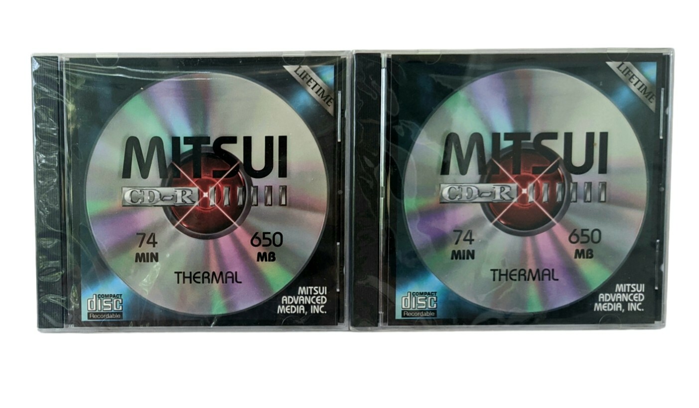 Mitsui CD-R 74 Min 650 MB Thermal Discs Lot Of 2
