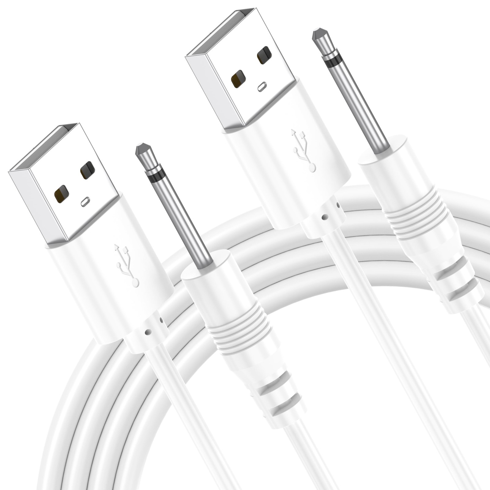 Vanjua 2 Pack Replacement DC Charging Cable, USB to 2.5mm Fast 2.7ft