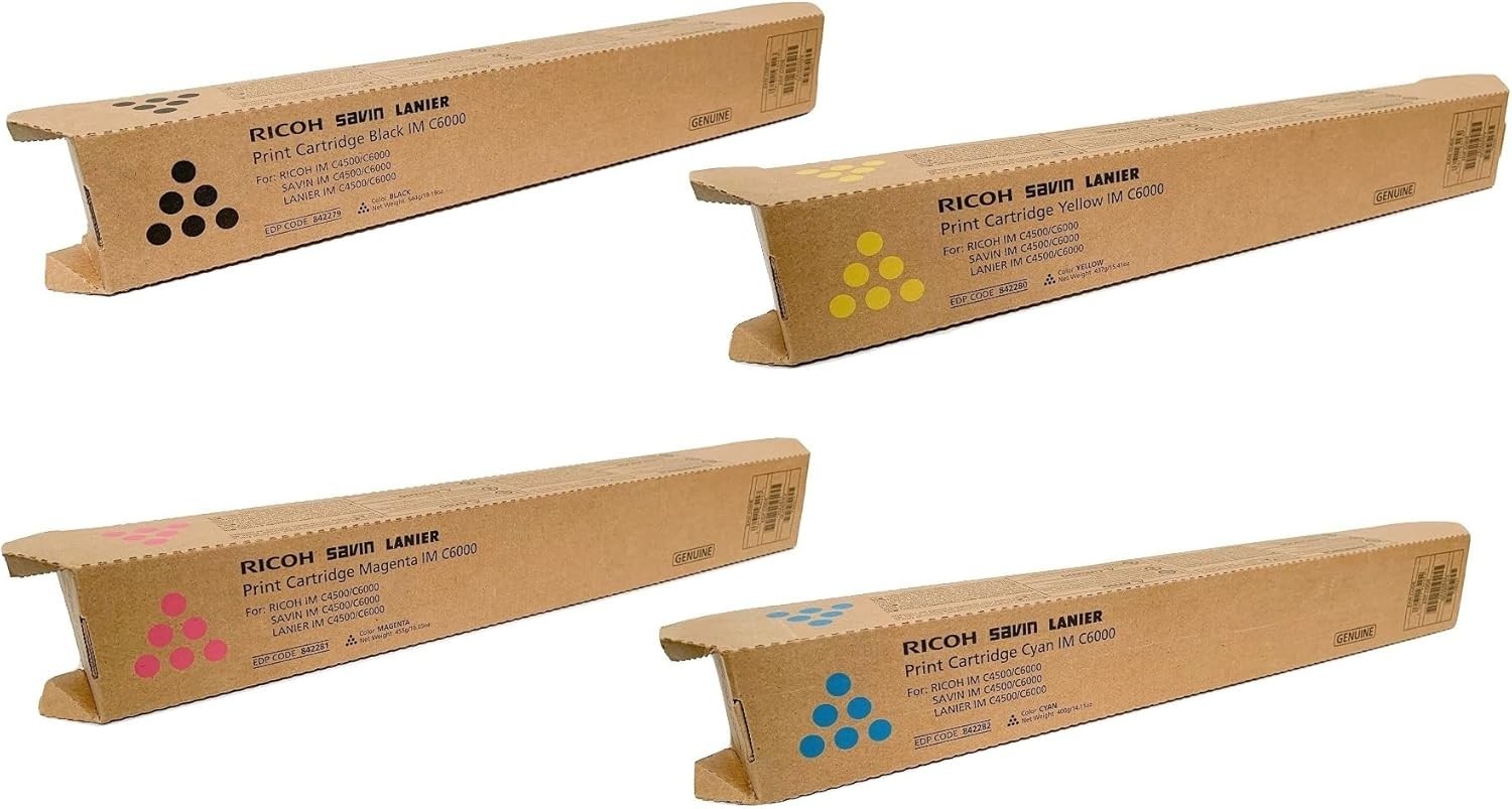Genuine Ricoh IMC4500/C6000 CMYK Toner Set842279,842280,842281,842282 
