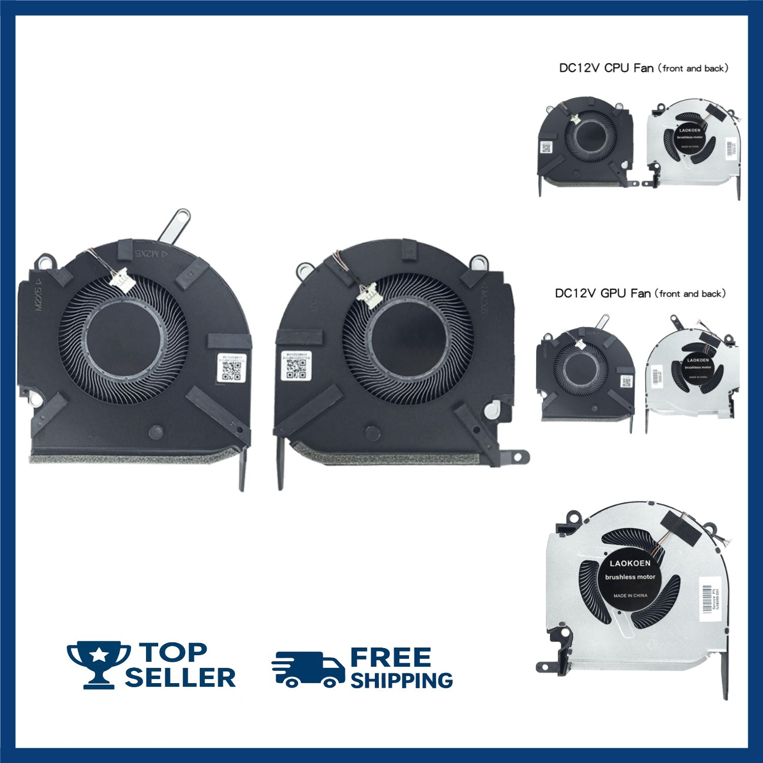 New Replacement Cooling Fans for HP OMEN Gaming 16-K 16-N 16-K000 16-N000 TPN...