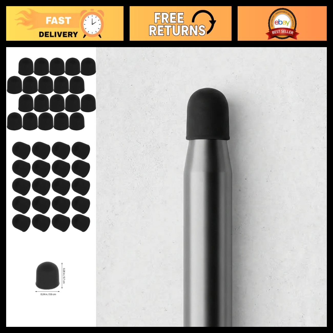 60Pcs Soft Silicone Stylus Tips for Touch Screen Tablets & Phones - High Sensiti
