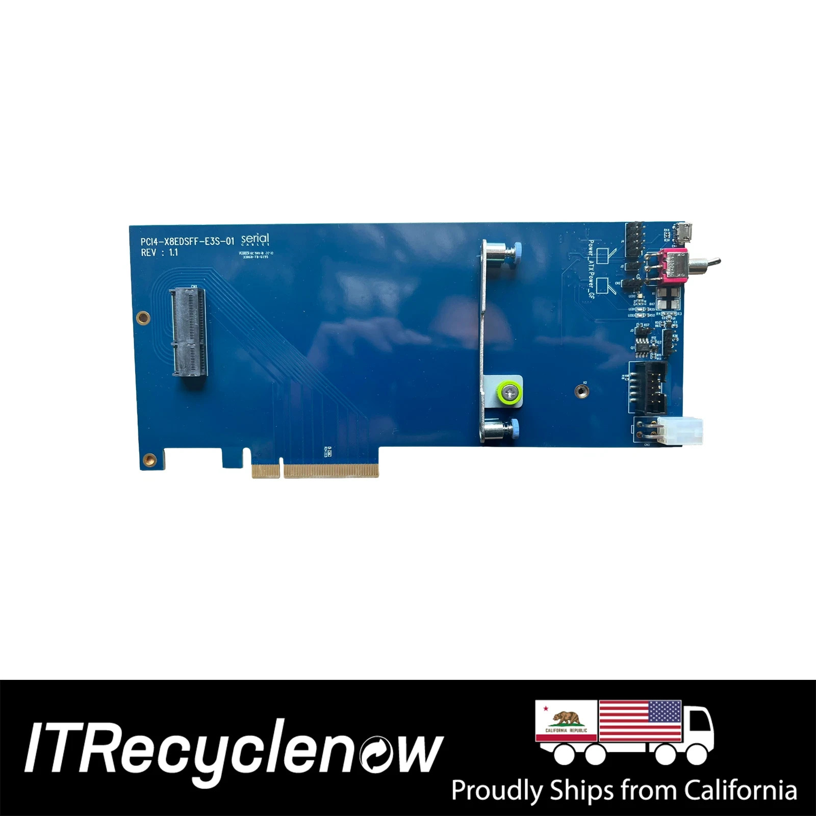 Serial Cables PCI4-X8EDSFF-E3S-01 PCIe Gen4 x8 to EDSFF E3.S NVMe Adapter Card