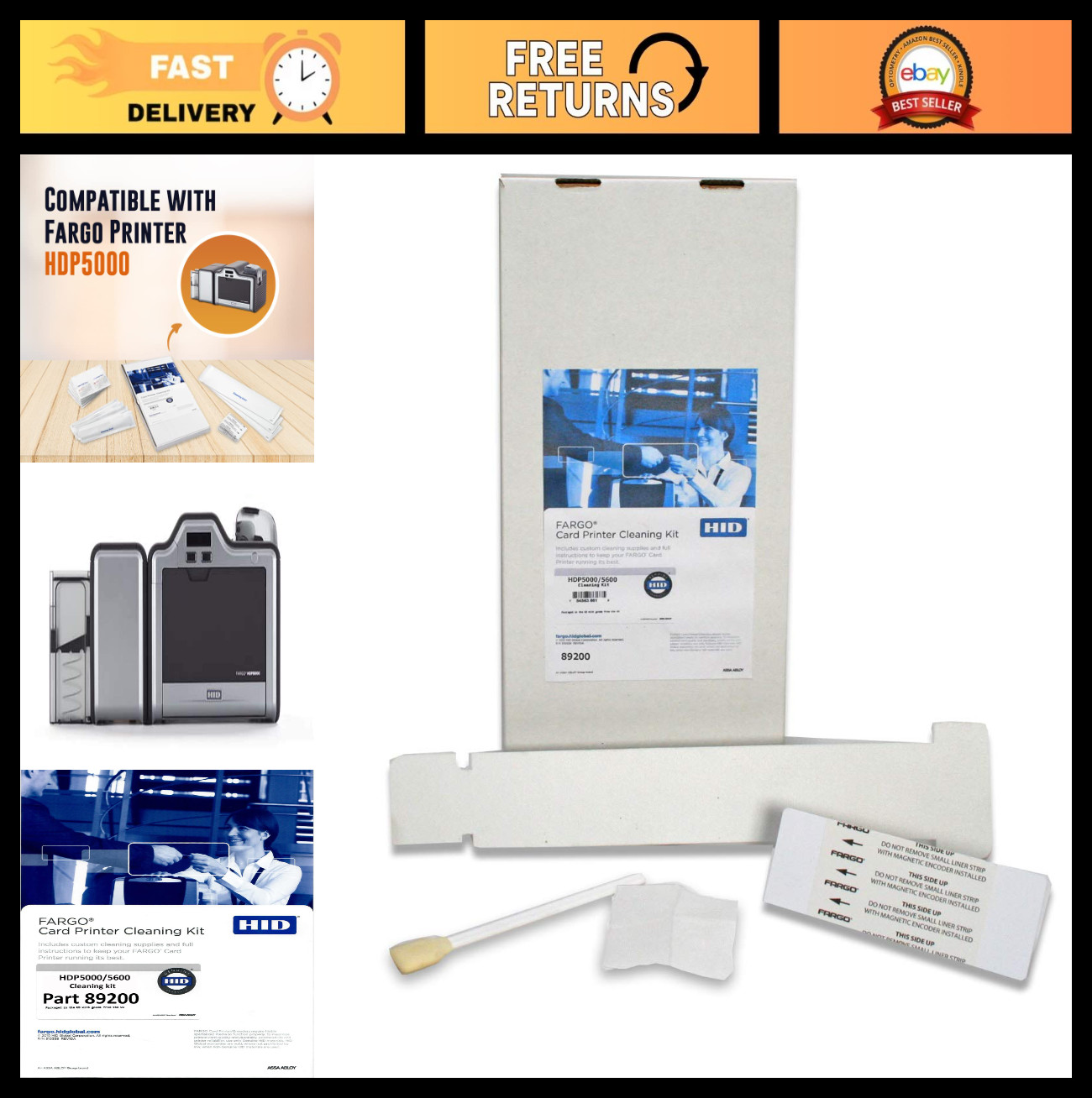 Cleaning Kit for HDP5000 & HDP5600 - Printer Maintenance, Easy Use, Essential To