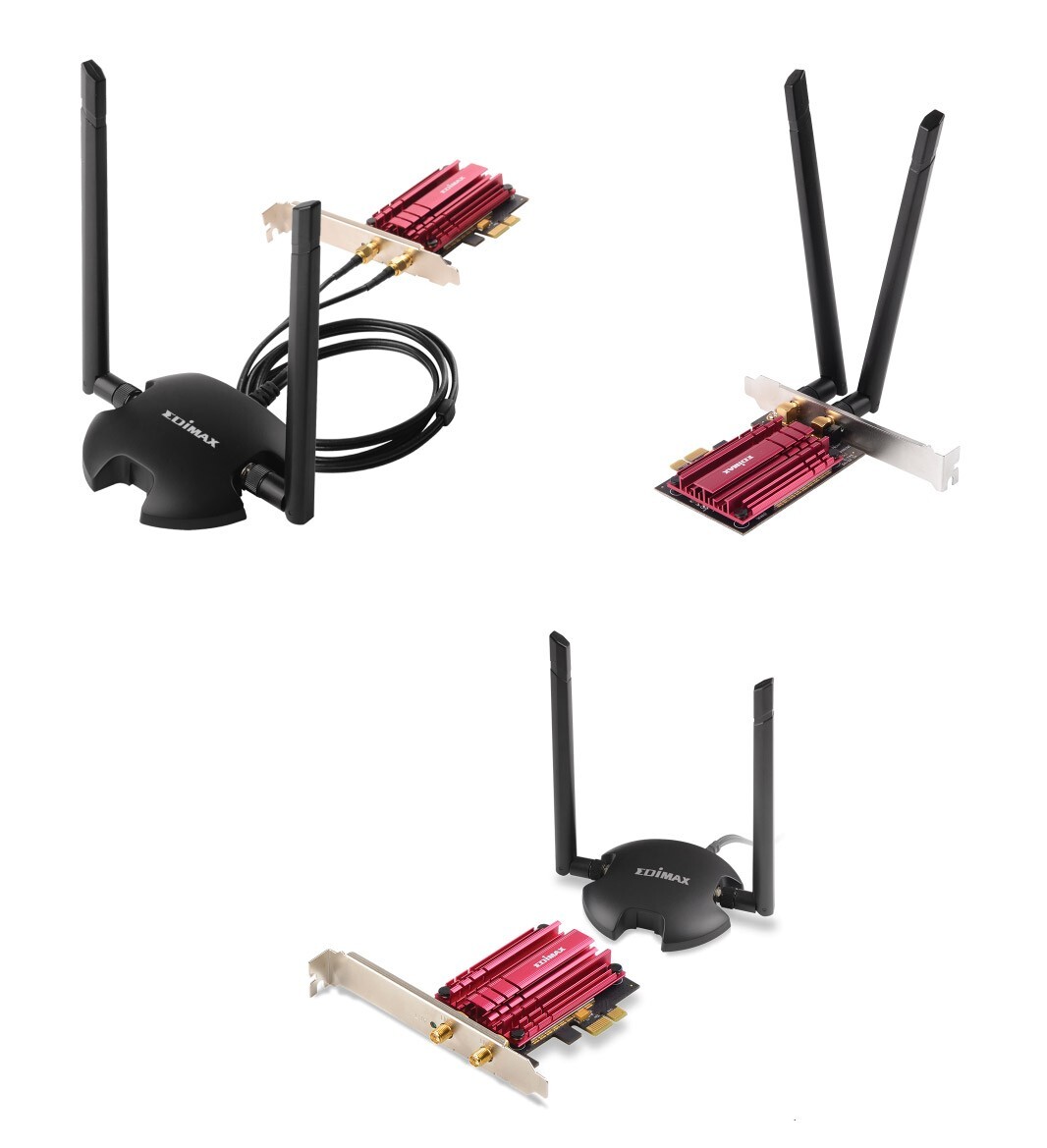 NEW Edimax AC1200 PCIe Dual Band 2.4+5GHz Wi-Fi Adapter EW-7822PIC + 2x 5dBi