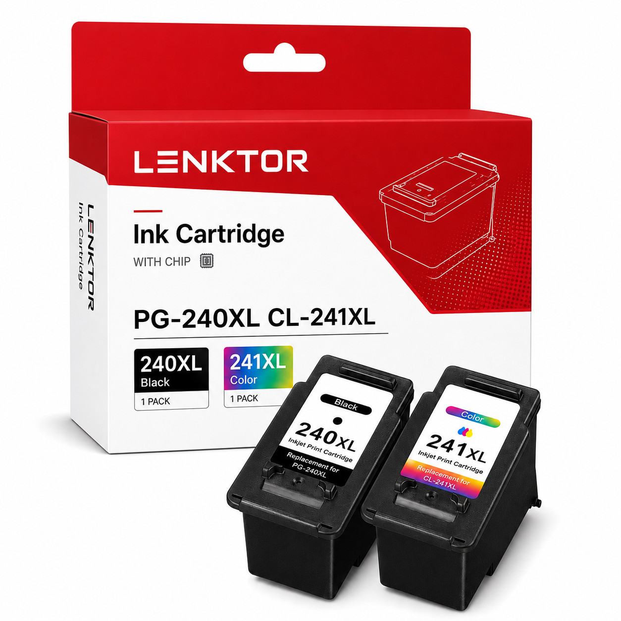240XL 241XL 1BK 1Color With Chip Ink for PIXMA MG3620 MG3520 MG3220 MX512 MX452 