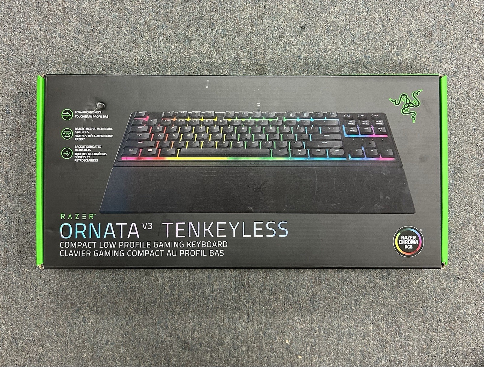 Razer Ornata V3 Tenkeyless Compact Low Profile Gaming Keyboard Backlit Keys