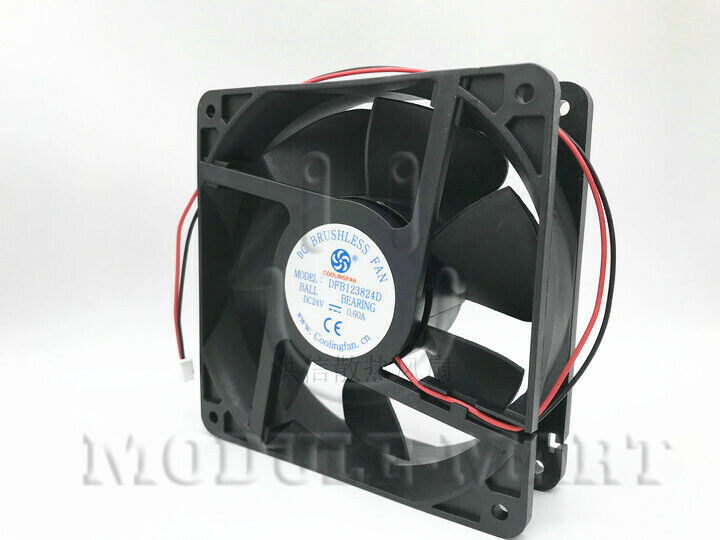 1PC 2-wire gale volume cooling fan DC24V 0.60A 12CM  DFB123824D